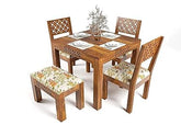 MoonWooden Sheesham Wooden Dining Table 4 Seater for Living Room Home Hall Hotel Dinner Restaurant Wooden Dining Table Dining Room Set Honey Finish